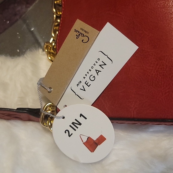 ⚘️Beautiful Red Vegan Shoulder Hobo Bag⚘️ - Picture 8 of 13